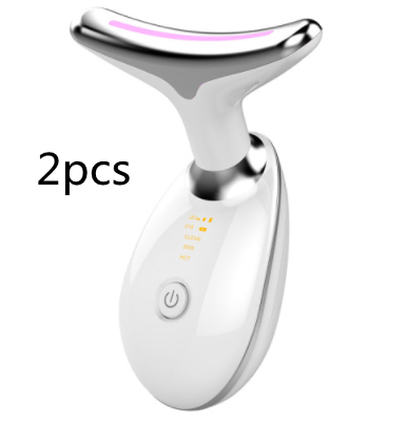 EMS Thermal Neck Lifting and Tighten Massager Electric Microcurrent Wrinkle Remover LED Photon Face Beauty Device for Woman