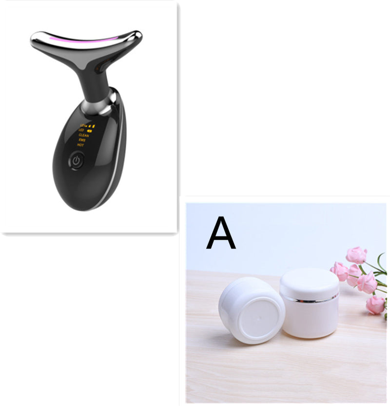 EMS Thermal Neck Lifting and Tighten Massager Electric Microcurrent Wrinkle Remover LED Photon Face Beauty Device for Woman